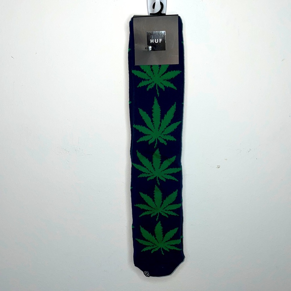 Huf Plantlife Crew Socks Navy and Green